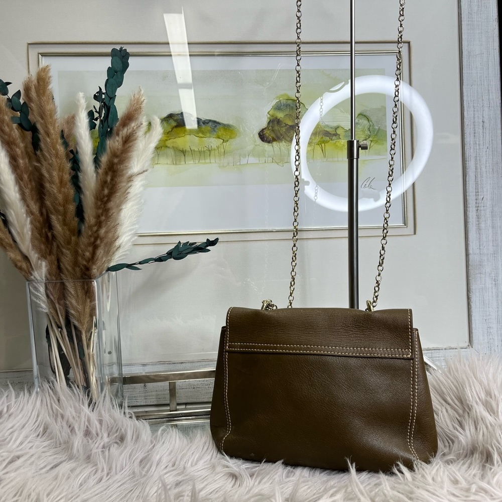 Mulberry Brown Gold Crossbody Bag with Chain Strap - Picture 2 of 12